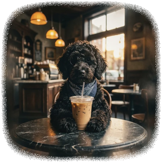 Coffee Sip dog portrait shirt