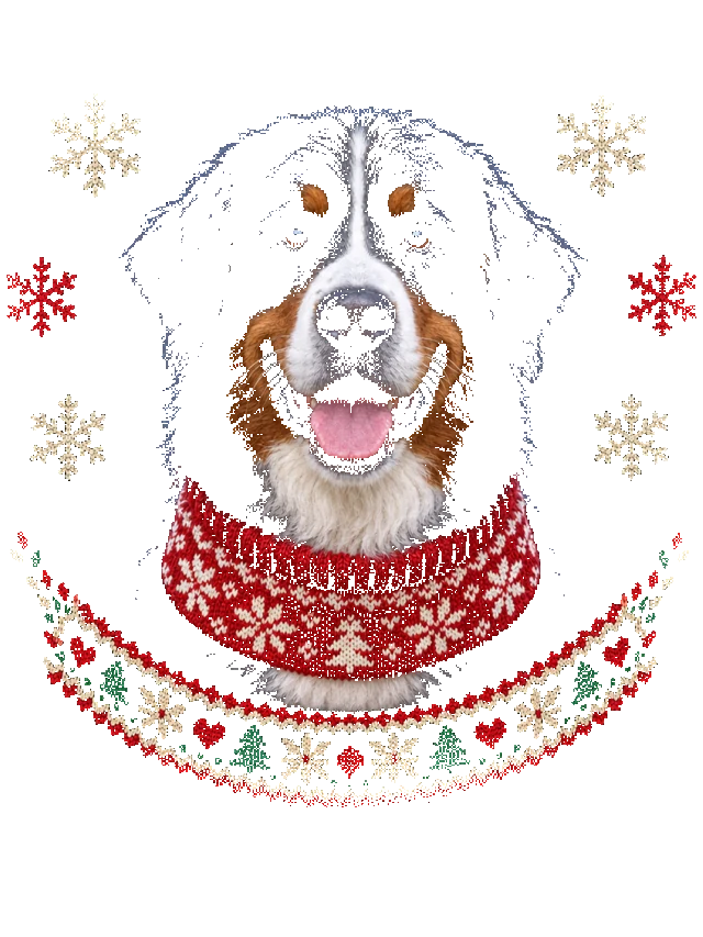 Holiday Knit dog portrait shirt