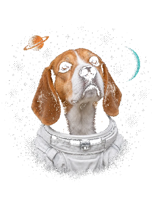 Astronaut AI dog portrait shirt