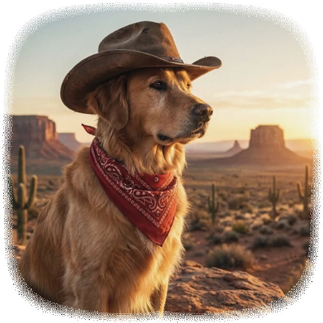 Cowboy AI dog portrait shirt