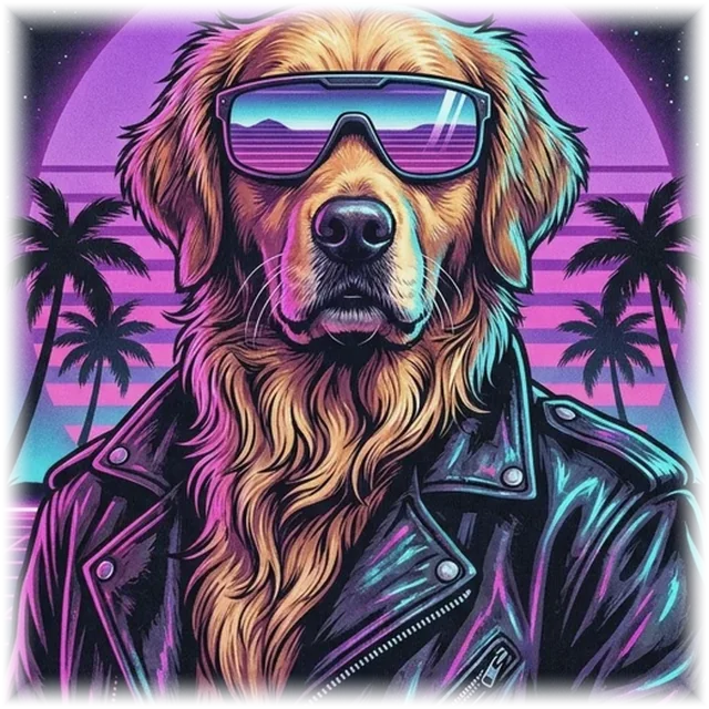 Synthwave pet portrait shirt